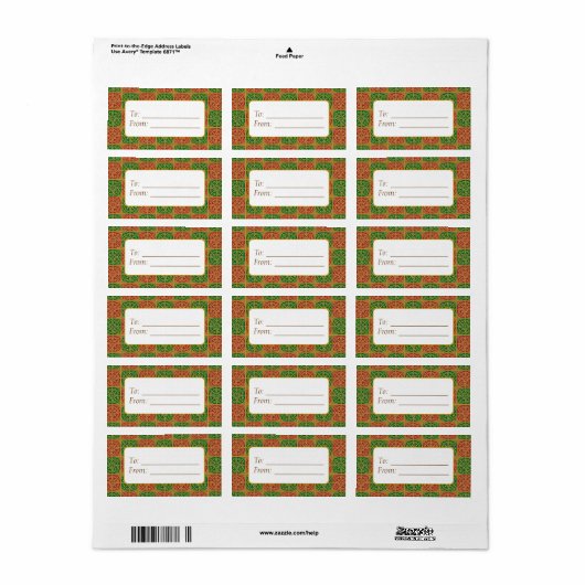 Elegante rode groene Fleur de Lis cadeau Label lab (Full Sheet)