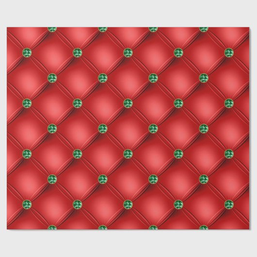 Elegante rode groene Glam Bling vakantie Cadeaupapier (Vlak)