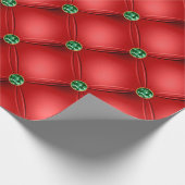 Elegante rode groene Glam Bling vakantie Cadeaupapier (Hoek)