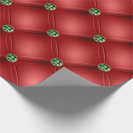 Elegante rode groene Glam Bling vakantie Cadeaupapier (Hoek)