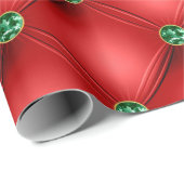 Elegante rode groene Glam Bling vakantie Cadeaupapier (Rol Hoek)