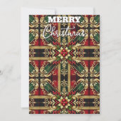 Elegante rode groene gouden feestelijke ruit  feestdagenkaart (Voorkant)