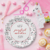 Elegante rode & groene Holly takken kerst Papieren Bordje (Feest)