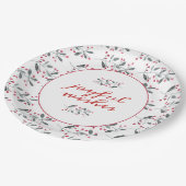 Elegante rode & groene Holly takken kerst Papieren Bordje (Gekanteld)