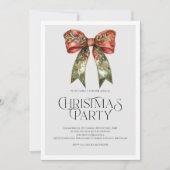 Elegante Rode & Groene Kerst Uitnodiging Festieve  (Voorkant)