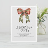 Elegante Rode & Groene Kerst Uitnodiging Festieve  (Staand voorkant)