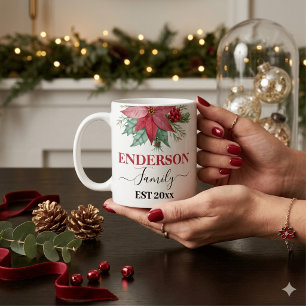Elegante rode groene kerstthee mok