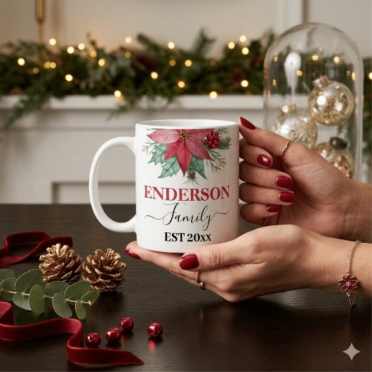 Elegante rode groene kerstthee mok