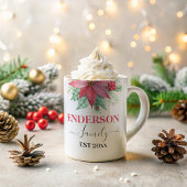 Elegante rode groene kerstthee mok