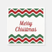Elegante rode groene strepen Kerstmis Servet (Voorkant)