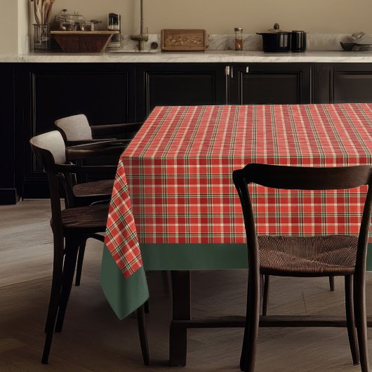Elegante rode groene tartan seizoensgebonden tafel tafelkleed