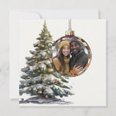 Elegante Rode & Groene Tis het Seizoen om Getrouwd Save The Date (Achterkant)