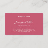 Elegante Rode Handgeschreven Naam Professioneel Mo Visitekaartje (Achterkant)