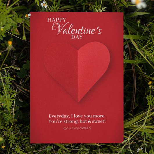 Elegante Rode Hart Cheeky Valentijnsdag Kaart