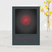 Elegante Rode Hart Valentijnsdag Kaart (Gele Bloem)