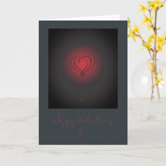 Elegante Rode Hart Valentijnsdag Kaart (Gele Bloem)