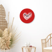 Elegante Rode Hart Wandklok