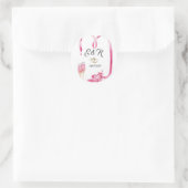 Elegante Rode Harten Champagneglas Ronde Sticker (Tas)