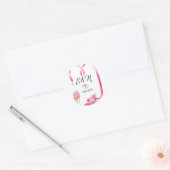 Elegante Rode Harten Champagneglas Ronde Sticker (Envelop)