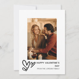 Elegante Rode Harten Gelukkige Valentijnsdag 1 Fot Feestdagenkaart