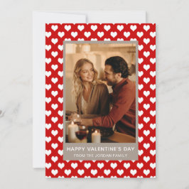 Elegante Rode Harten Gelukkige Valentijnsdag 1 Fot Feestdagenkaart