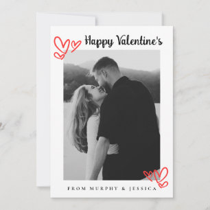 Elegante Rode Harten Gelukkige Valentijnsdag 1 Fot Feestdagenkaart