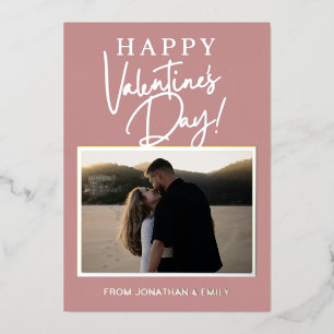 Elegante Rode Harten Gelukkige Valentijnsdag 1 Fot Folie Feestdagenkaart