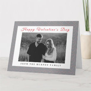 Elegante Rode Harten Gelukkige Valentijnsdag 1 Fot Kaart