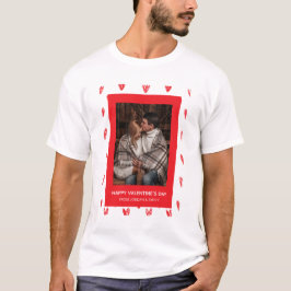 Elegante Rode Harten Gelukkige Valentijnsdag 1 Fot T-shirt