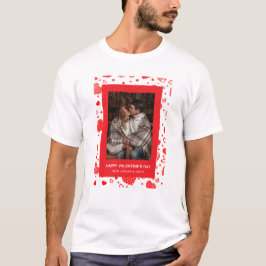 Elegante Rode Harten Gelukkige Valentijnsdag 1 Fot T-shirt