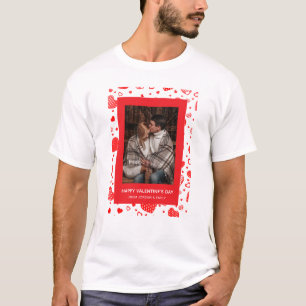 Elegante Rode Harten Gelukkige Valentijnsdag 1 Fot T-shirt