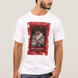 Elegante Rode Harten Gelukkige Valentijnsdag 1 Fot T-shirt