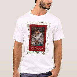 Elegante Rode Harten Gelukkige Valentijnsdag 1 Fot T-shirt