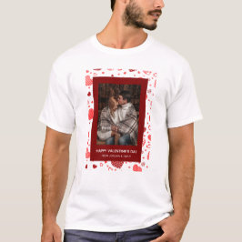Elegante Rode Harten Gelukkige Valentijnsdag 1 Fot T-shirt