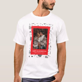 Elegante Rode Harten Gelukkige Valentijnsdag 1 Fot T-shirt