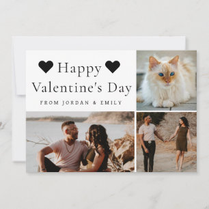 Elegante Rode Harten Gelukkige Valentijnsdag 3 Fot Feestdagenkaart