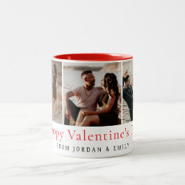 Elegante Rode Harten Gelukkige Valentijnsdag 3 Fot Tweekleurige Koffiemok