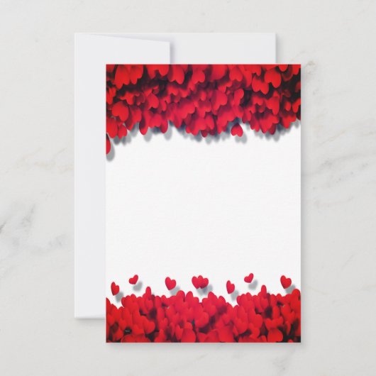 Elegante Rode Harten Ontvangst  Kaart (Achterkant)