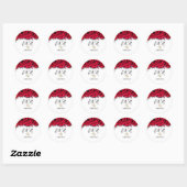 Elegante Rode Harten Ronde Sticker (Vel)