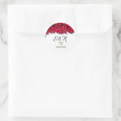 Elegante Rode Harten Ronde Sticker (Tas)