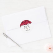 Elegante Rode Harten Ronde Sticker (Envelop)