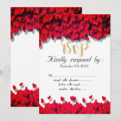Elegante Rode Harten RSVP Kaart (Voorkant / Achterkant)