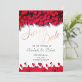 Elegante Rode Harten Save The Date (Staand voorkant)