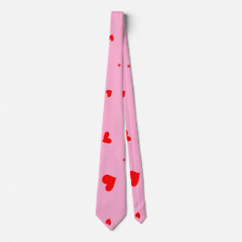 Elegante Rode Harten Valentijnsdag Roze Stropdas