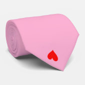 Elegante Rode Harten Valentijnsdag Roze Stropdas (Opgerold)