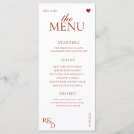 Elegante Rode Herfstbladeren Herfst Bruiloft Menu