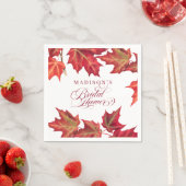 Elegante rode herfstbladeren Herfst Vrijgezellenfe Servet (Insitu)