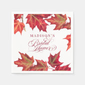 Elegante rode herfstbladeren Herfst Vrijgezellenfe Servet (Voorkant)