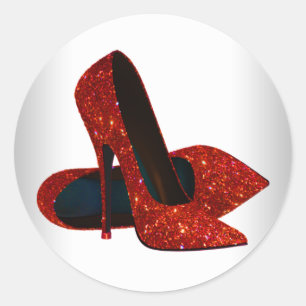 Elegante rode hoge hak schoenstickers ronde sticker