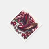 Elegante rode hoge hakken met kersen servet (Hoek)